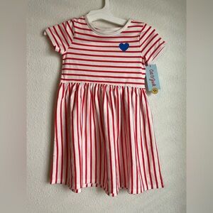 Cat & Jack Red and White Striped Kids Dress size 5T-NWT